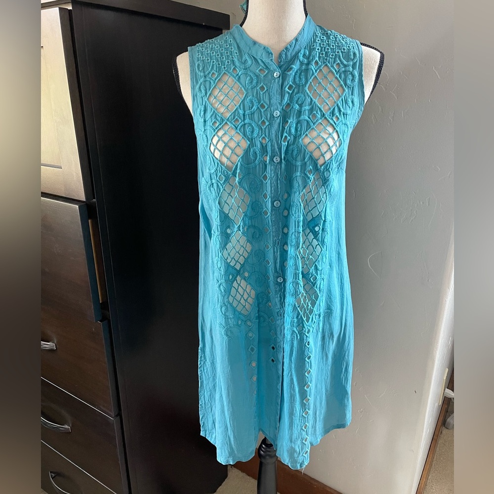 Like New Turquoise Tunic By Johnny Was